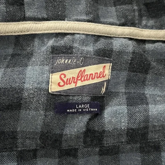 johnnie-O Gray Casual Button Down Shirt with Hood - Picture 3 of 3